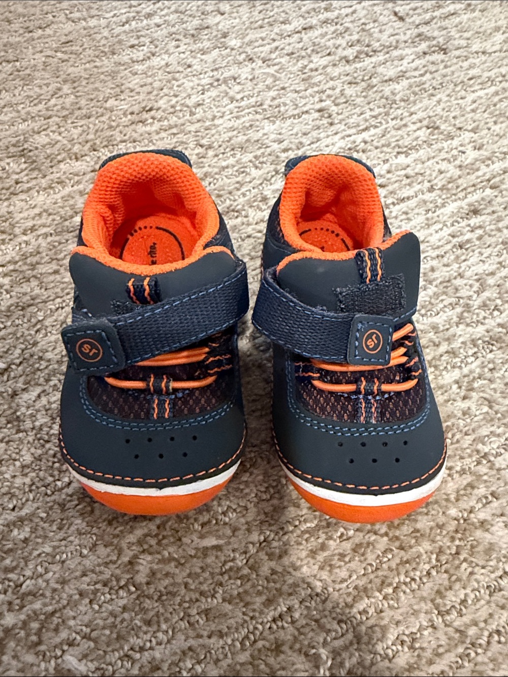 Stride Rite Navy and Orange Toddler Hook-and-Loop Sneakers